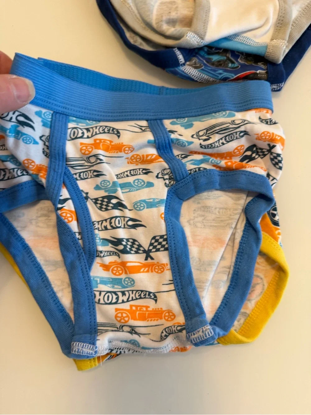 Hot Wheels Blue Kids' Briefs with Race Car Print